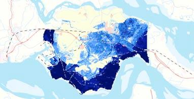 Westerschelde samen. Voor dijkringgebied 30 is het maximaal scenario samengesteld op basis van de maximale waterdiepten van de basisberekeningen.