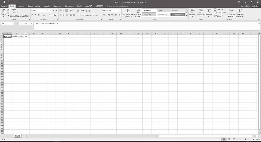 16 Excel 2016 Onderaan staan drie icoontjes om de weergave van het beeldscherm aan te passen: Normaal, Pagina-indeling en Pagina-eindevoorbeeld.