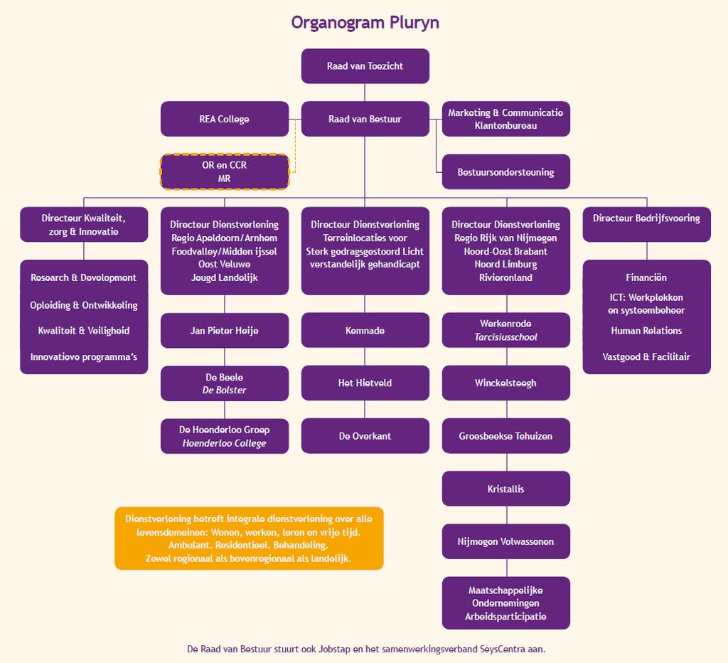 Maatschappelijk verslag 2016 10 Organisatiestructuur De organisatiestructuur van Pluryn is opgebouwd uit Resultaat
