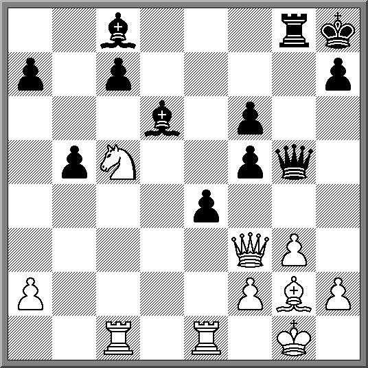 c6??? slaat Oscar de plank volledig mis. Met 26. Lxd4, exd4 27. Pd3, e5 28. a4 blijft er gewoon een remisestelling over. Na 26. c6 volgt echter 26. --, Pc2 27. La7, Txb1 28. Txb1, Pxa3 29.