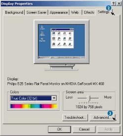 On-Screen Display 3. Toegang tot SmartControl Klik met de rechtermuistoets op het bureaublad van uw PC en selecteer Eigenschappen in het menu dat verschijnt.