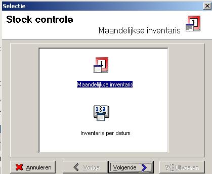 Inventaris Stockwaarde Maandelijkse inventaris Vanuit het beginmenu klik op: Management > Inventaris.