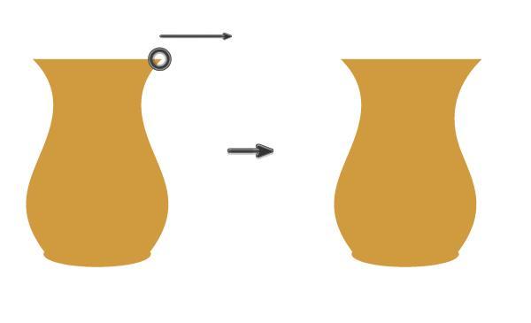 Stap 3 het gemarkeerde punt op het beeld een beetje naar rechts verplaatsen. We willen laten zien van de tuit van de werper. Ook het toevoegen van een ellips onder de werper met dezelfde vulkleur.