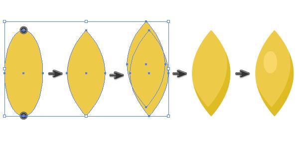 10. maken de Spikelet stap 1 nu zullen we het creëren van de stam van spikelet met dezelfde techniek als u gebruikt voor de bast van het blad. De opvulkleur is R = 223 G = 187 B = 36.