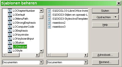 Afbeelding 6: Een profiel van het ene naar het andere document kopiëren Opmaakprofielen laden uit een sjabloon of document U kunt opmaakprofielen kopiëren door ze te laden uit een sjabloon of een