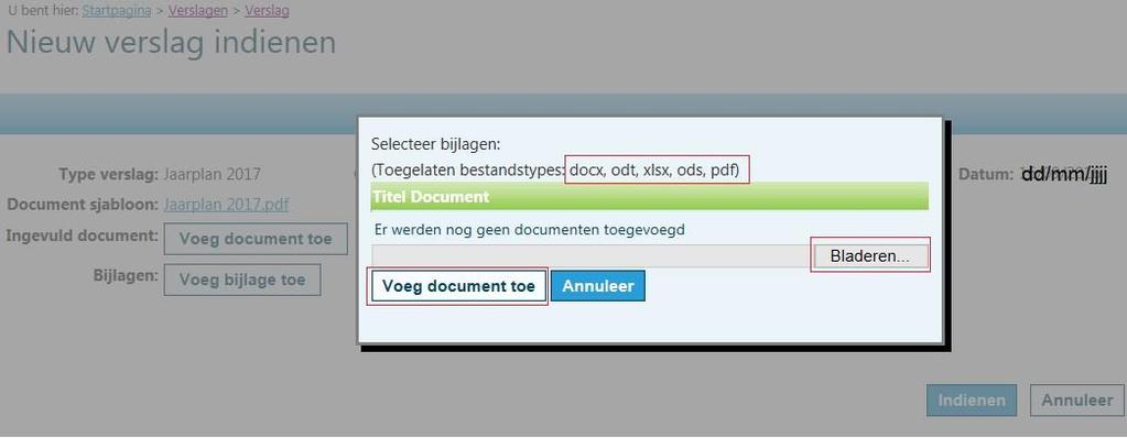 Er verschijnt een pop-up: Zoek het Jaarplan <jaartal> op je computer via de knop bladeren.