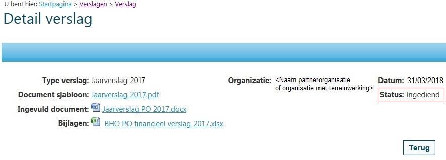 11. Je ingediend jaarverslag met bijlagen komt nu in de overzichtslijst terecht van de verslagen.