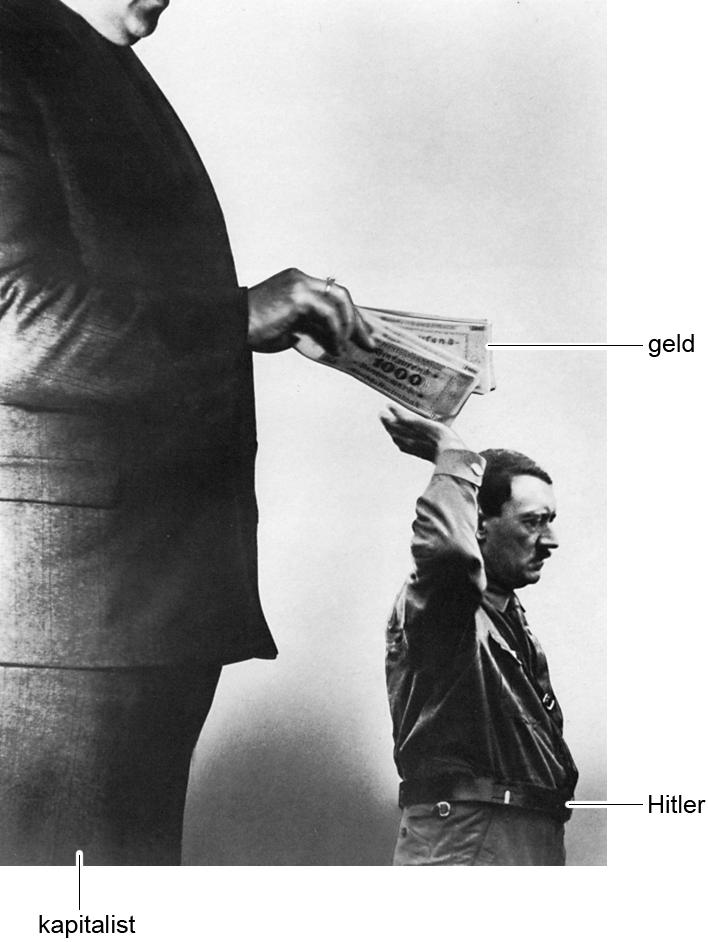 bron 12 een fotomontage uit 1932 met als titel een uitspraak van Hitler: