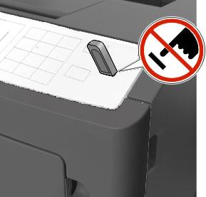 - De printer negeert het flashstation als u het aansluit terwijl de printer een probleem heeft, zoals een storing.