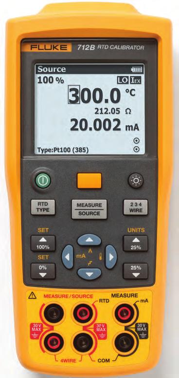 Fluke 712B en 714B temperatuurkalibrators Nauwkeurigheid en gebruiksvriendelijkheid Technische gegevens Voor de professional op het gebied van temperatuurkalibratie die een uiterst nauwkeurige,