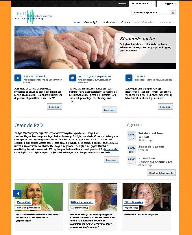 Lancering van de nieuwe website van de PgD Op 5 december 2012 is het dan zover: de nieuwe website van de PgD is operationeel.