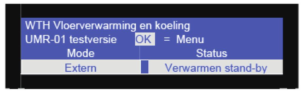 Met de OK toets kan een menu geactiveerd worden of een wijziging worden bevestigd. De cursor geeft aan waar u zich in het menu bevindt. Door de > toets te drukken kunt u het (sub)menu bereiken.