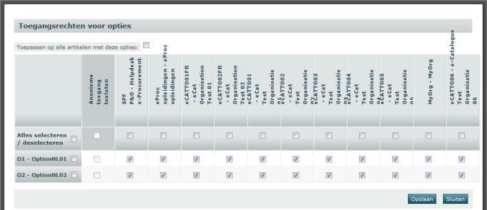 voor opties wilt bepalen Artikelen met opties worden gemarkeerd met het symbool De opties bevinden zich in de laatste sectie van de artikelgegevens, onderaan de pagina.