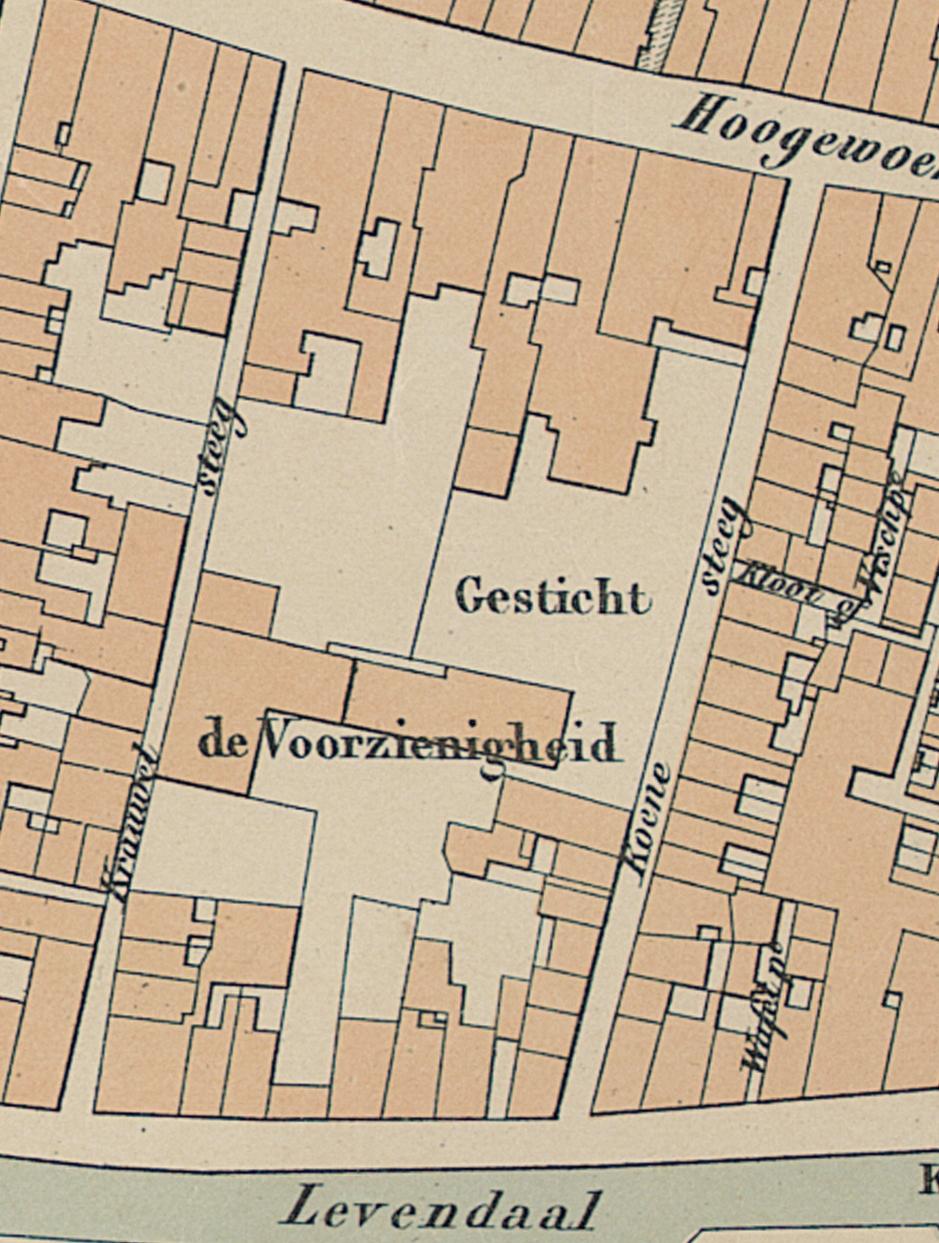 Afb. 10. Het bouwblok met de panden op de kaart van H.L.A. van Campen uit 1899.
