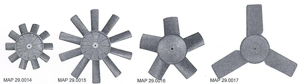 Onderdeelnummer Maat Materiaal MAP 29.0014 Axiaal waaier Ø 190 mm.