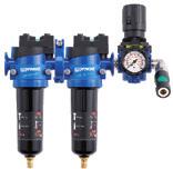 PERSLUCHT AIR COMPRIMÉ COMBINATIE VAN FILTER & REGELING ENSEMBLE FILTRE & REGULATEUR 85 m 3 /h - Koppeling/Raccord : ESI07 Efficiëntiegraad: 99,999 % Dubbele filtratie: 1µ - 0,01µ Nominale druk: 2-12