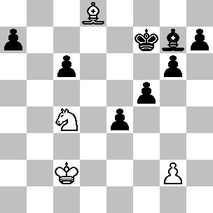 Nu stort ook het witte centrum in en dan komen de zwarte lopers tot hun recht. 21.Pe5-c4 Dd6-h2! 22.d4xc5 Lb7-e4 23.