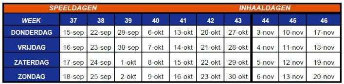 Een overzicht van alle competitiemogelijkheden ontvangt u als aparte bijlage bij deze nieuwsflits.