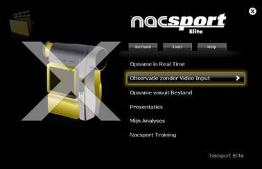 4.3 Observatie zonder video input. Acties van een sport evenement kunnen worden geregistreerd zonder een video input of een capture device aangesloten op de computer.