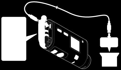 FDR-X1000V HDR-AS200V Opmerking Koppel de micro-usb-kabel (bijgeleverd) niet los van de camera wanneer op het