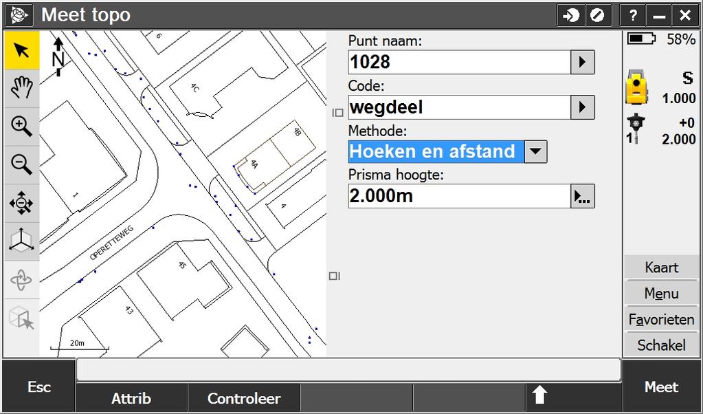 Trimble Access Access inmeten algemeen Inmeten attributen (BGT) BathySurvey (peil software) Splitscreen kaart en