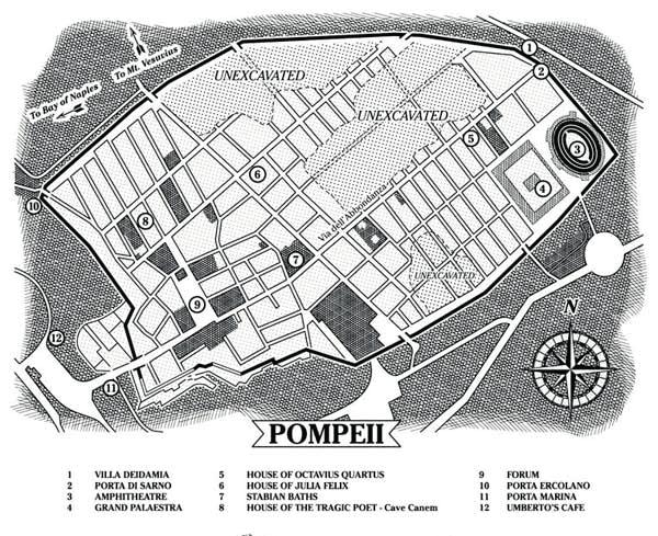 Plattegrond van het opgegraven Pompeii telde Ostia een geschatte vijftigduizend inwoners, bestaande uit arbeiders, handelaren en bestuurders.