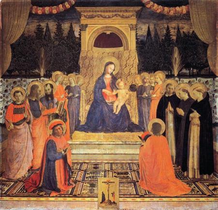 de wandschilderingen, die Domenico Ghirlandaio in 1482 maakte in de kapel in de Santa Trinità.