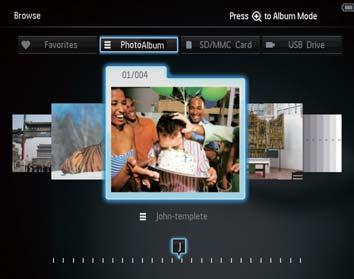 5 Bladeren Door albums en media bladeren en deze beheren U kunt door albums en media bladeren en deze beheren in carrouselmodus of albummodus.