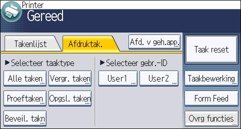 5. Afdrukken Een opgeslagen afdrukbestand afdrukken via het bedieningspaneel De opgeslagen documenten worden niet verwijderd, zelfs niet als het afdrukken voltooid is.