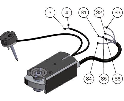 verbindingen volgens onderstaand schema Positie van de klep micro-schakelaars voor de gemotoriseerde versie 1 Negatief (gelijkstroom) of neutraal (wisselstroom) 2 Positief (gelijkstroom) of fase