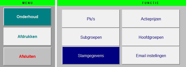 E. Stamgegevens Hier worden de bedrijfsgegevens van de ondernemer zelf en overige algemene instellingen opgeslagen.