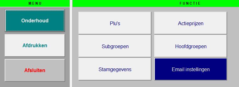 F. Email instellingen Bij de Email instellingen worden de parameters ingevoerd voor het digitaal versturen van PDF facturen.