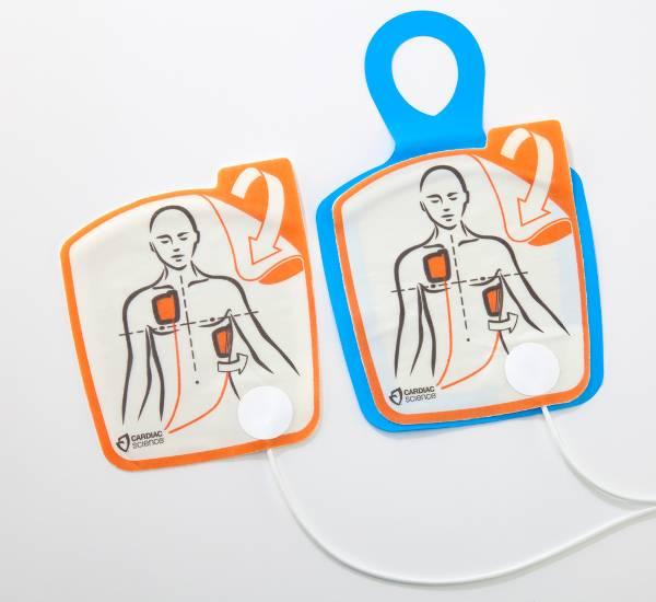 Niet-gepolariseerde pads De defibrillatiepads zijn ontworpen met de niet-professionele hulpverlener in gedachten Intuïtieve verpakking: heldere grafische aanwijzingen