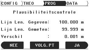 5 Controleer de resultaten. Als deze binnen de toegestane afwijking liggen, drukt u op JA.