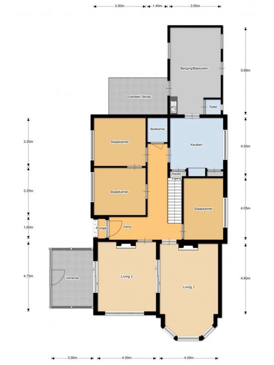 Plattegrond Nordhornsestraat 35