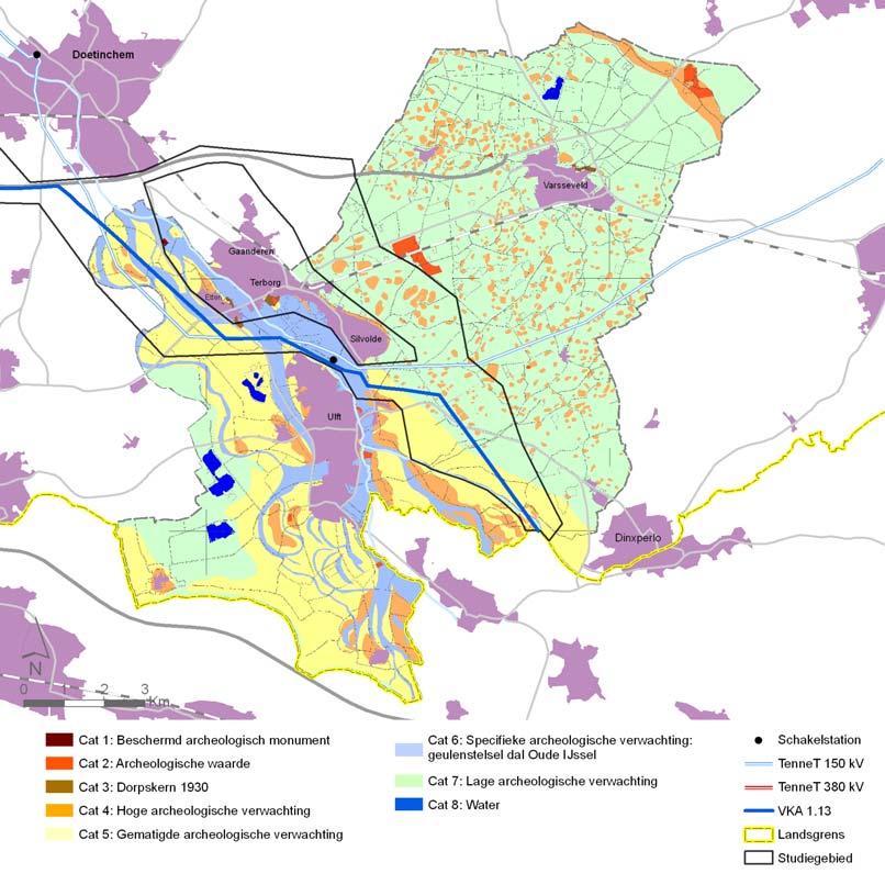 Figuur 38: Archeologische verwachtingskaart gemeente Oude IJsselstreek Archeologisch onderzoek ter plaatse van de mastlocaties is op basis van het hierboven beschreven gemeentelijk beleid