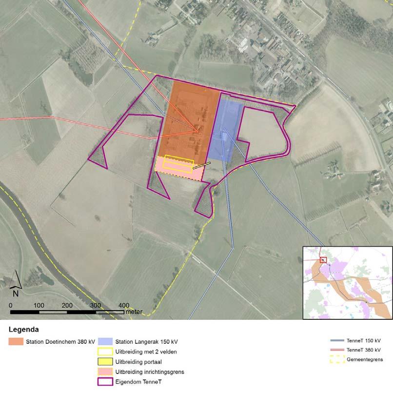 Voorontwerp Rijksinpassingsplan DW380 / 28 januari 2014 Figuur 7: Ligging hoogspanningsstations Doetinchem 380 kv en Langerak 150 kv 2.3.4 Ondergrondse 150 kv-verbinding Een gedeelte van de nieuwe 380 kv-verbinding wordt gecombineerd met de 150 kvverbinding naar Winterswijk.