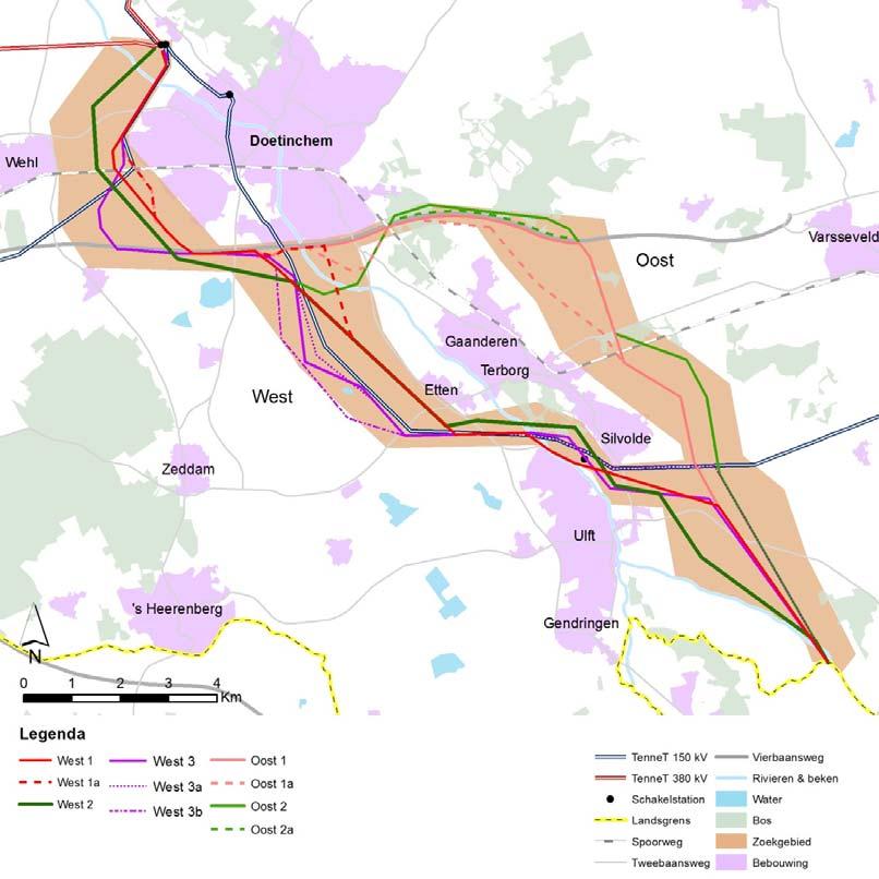 Voorontwerp Rijksinpassingsplan DW380 / 28 januari 2014 5.5.4 Onderzochte alternatieven Aan de hand van de uitgangspunten die in paragraaf 5.2 t/m 5.