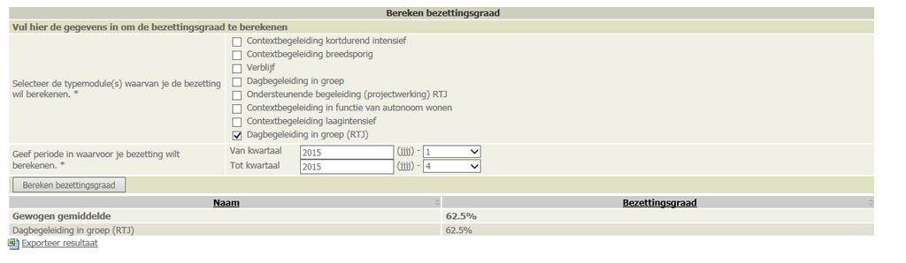 Het gewogen gemiddelde houdt rekening met de capaciteit per typemodule en is dus niet noodzakelijk hetzelfde als het rekenkundig gemiddelde.