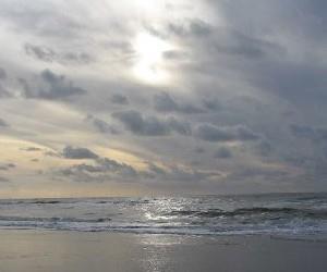 Aan Zee: Een dag in de LENTE. Deze ochtend, zondag ontwaakt de natuur in één wolk, grijs en dicht. Strand, zee, horizon, àlles blijft een tijd lang in die grijsheid gevangen.