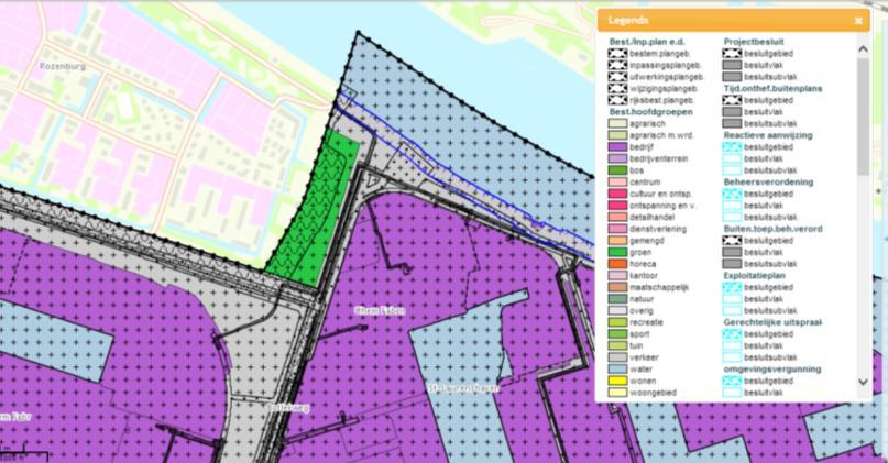 Afbeelding 3.12 Uitsnede bestemmingsplan Botlek-Vondelingenplaat (www.ruimtelijkeplannen.nl) 3.1.6 Het Scheur Het Scheur is een belangrijke waterweg in de haven van Rotterdam en gaat over in de Nieuwe Waterweg (richting de Noordzee) en de Nieuwe Maas (richting Rotterdam).