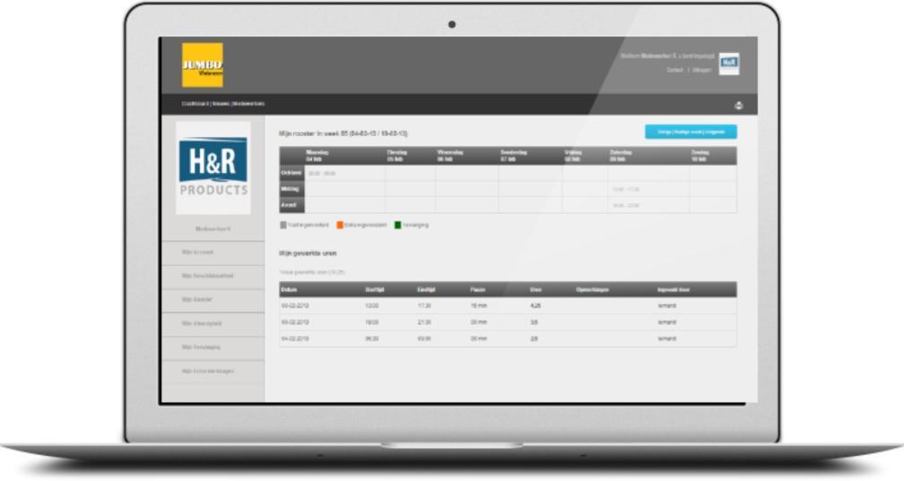 Mijn Rooster In Mijn Rooster kunt u live uw huidige rooster en uw gewerkte uren, die geregistreerd zijn door uw leidinggevende, bekijken.