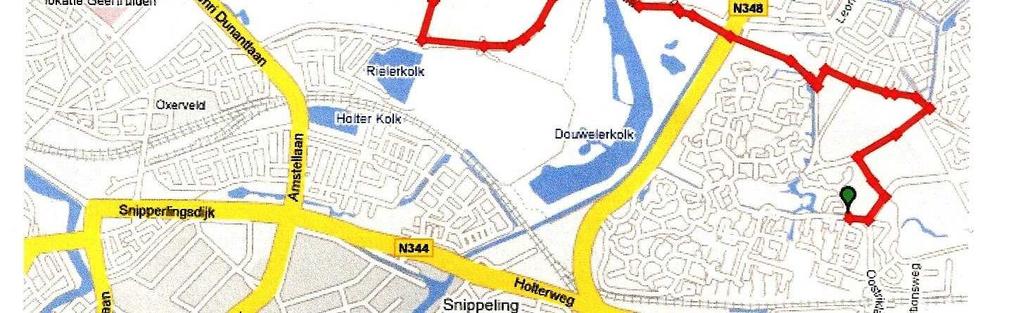 Bij 5-splitsing links: Gooikersdijk 7. Fietspad links aanhouden (linkerkant Milieucentrum De Uilebelt) 8. Einde fietspad links 9. Via fietsbrug c.q. ophaalbruggetje N348 oversteken 10.