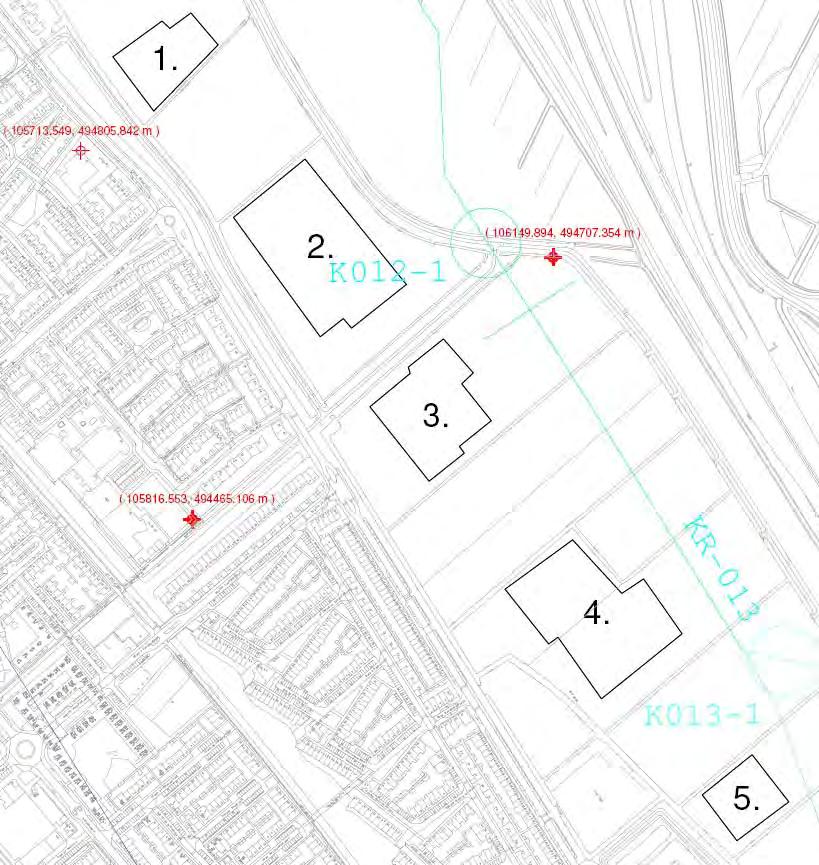 -61-74101452 GCS 12.R.52738 Figuur 52: Topografische kaart met bevolkingsvlakken van nieuwbouwplannen Grote Buitendijk in Velsen.