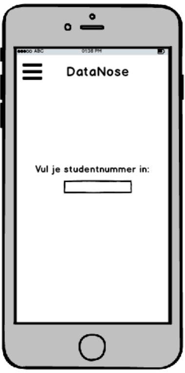 Daarvoor moet diegene wel eerst zijn studentnummer invullen, op dezelfde manier als waarop dat nu gaat in DataNose. Nadat een geldig studentnummer is ingevuld, verschijnt een persoonlijk rooster.