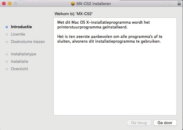 Inhoudsopgave Mac OS / De printerdriver installeren In dit gedeelte wordt uitgelegd hoe u de printerdriver installeert en configureert wanneer u dit apparaat in een Mac OS-omgeving gebruikt.