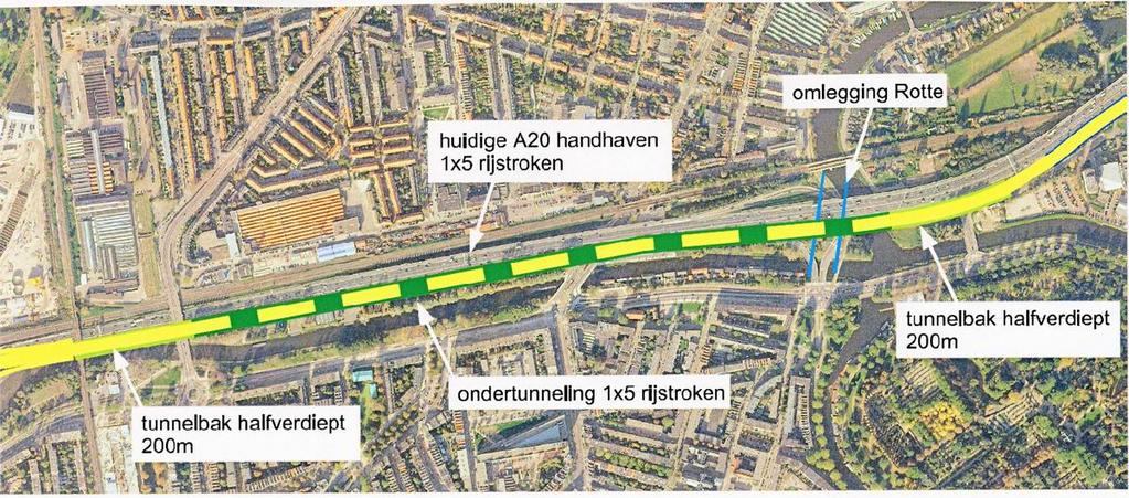 BEOORDELING PORTWAY VARIANT Vanaf de noordzijde van het Schieplein is voor lokaal verkeer een nieuwe rondweg ontworpen die parallel loopt aan de spoorlijn Amsterdam-Utrecht tot aan de Stadhoudersweg,