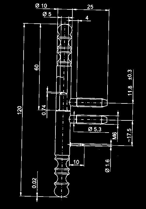 Min. lengte 40 x 0,8 mm verkoperd vernikkeld