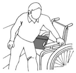 EasyGlide De flexibele, driedelige in lengte vouwbare glijplank is gemakkelijk te plaatsen voor de wielen van een rolstoel om te voorkomen dat de kleding van de zorgvrager