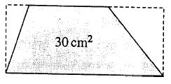Vraag 5 Matthias knipte van een rechthoek twee driehoeken af, waardoor er een trapezium van 30 cm² overblijft.